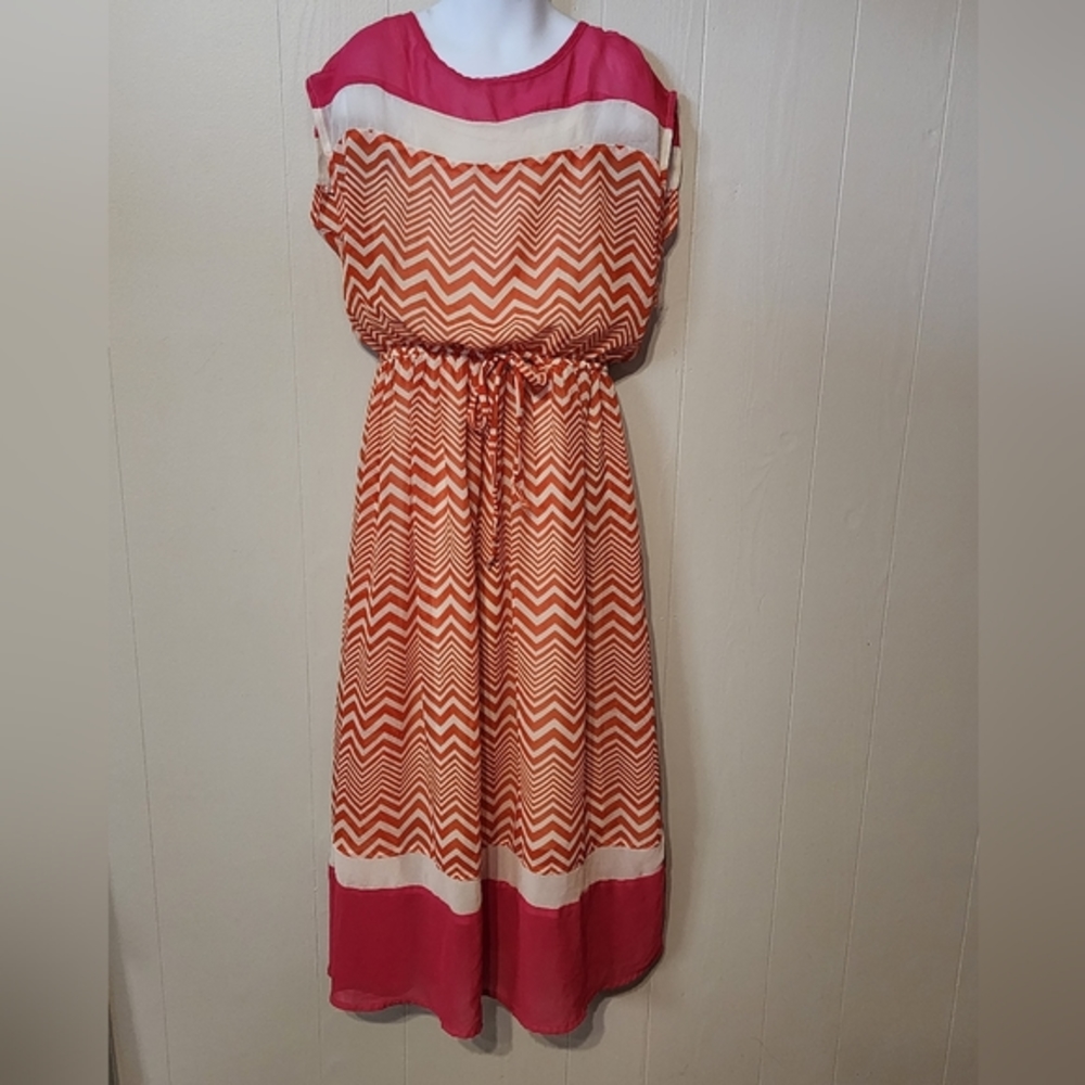 Cap Sleeve Dress Size Pink Orange‎ White Speechless